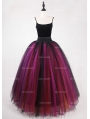 Black Multicolor Gothic Ball Gown Tulle Long Maxi Skirt