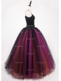 Black Multicolor Gothic Ball Gown Tulle Long Maxi Skirt