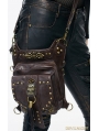 Brown Gothic Punk Steampunk Skull Waist Shoulder Messenger Bag 