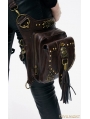 Brown Gothic Punk Steampunk Skull Waist Shoulder Messenger Bag 