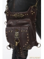 Brown Gothic Punk Steampunk Skull Waist Shoulder Messenger Bag 