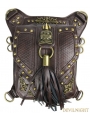 Brown Gothic Punk Steampunk Skull Waist Shoulder Messenger Bag 