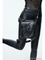Black Gothic Steampunk PU Leather Waist Shoulder Messenger Bag 