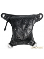 Black Gothic Steampunk PU Leather Waist Shoulder Messenger Bag 