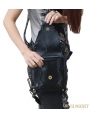 Black Gothic Punk Steampunk Rivets Cross-body Waist Shoulder Messenger Bag 