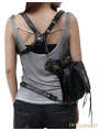 Black Gothic Punk Steampunk Rivets Cross-body Waist Shoulder Messenger Bag 
