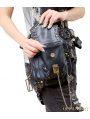 Black Vintage Gothic Steampunk Waist Shoulder Messenger Bag 
