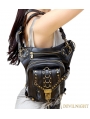 Black Vintage Gothic Steampunk Waist Shoulder Messenger Bag 