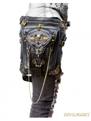 Gothic Cyberpunk Steampunk Skull Waist Shoulder Messenger Bag 