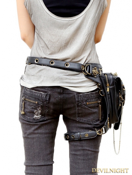 Gothic Cyberpunk Steampunk Skull Waist Shoulder Messenger Bag ...