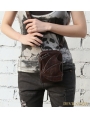 Brown Gothic Punk Motorcycle Mini Waist Shoulder Messenger Bag