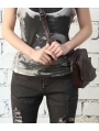 Brown Gothic Punk Motorcycle Mini Waist Shoulder Messenger Bag