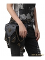 Black Vintage Gothic Steampunk Cross-body Motorcycle Waist Shoulder Messenger Bag 