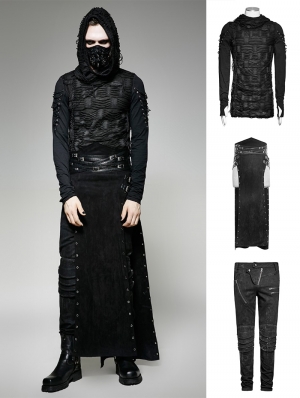 Black Gothic Punk Rock Suit for Men
