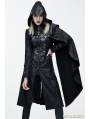 Black Leather Gothic Military Cloak Coat for Women