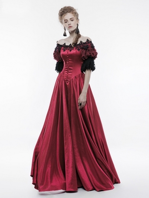 Red Victorian Vintage Palace Ball Gown Dress