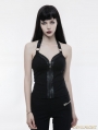 Black Gothic Punk Zipper Vest for Women