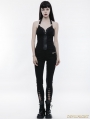 Black Gothic Punk Zipper Vest for Women