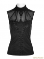 Black Gothic Gorgeous Sleeveless T-Shirt for Women