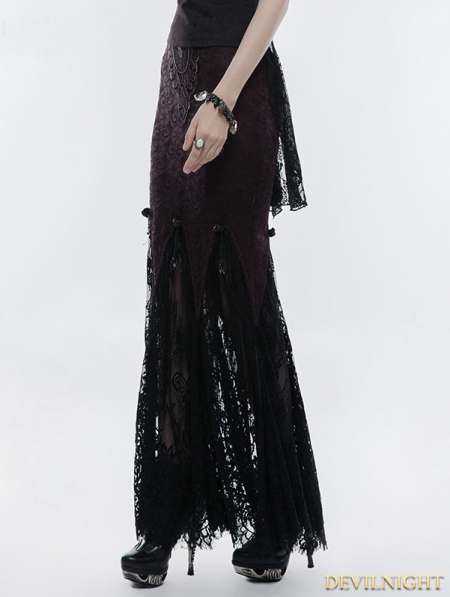 Gothic Lace Mermaid Half Skirt - Devilnight.co.uk