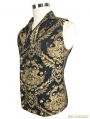 Gold Gothic Vintage Double-breasted Waistcoat for Men 