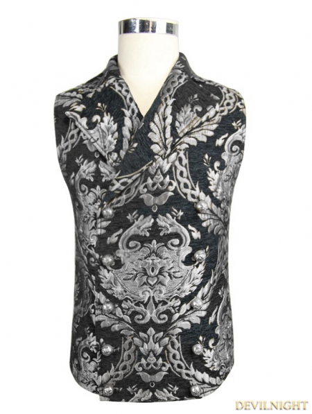 silver double breasted waistcoat