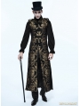 Gold Gothic Vintage Double-breasted Long Vest for Men 