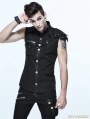 Black Gothic Punk Sleeveless Shirt for Men