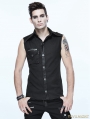 Black Gothic Punk Sleeveless Shirt for Men