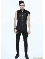 Black Gothic Punk Sleeveless Shirt for Men