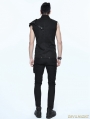 Black Gothic Punk Sleeveless Shirt for Men