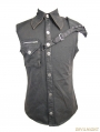 Black Gothic Punk Sleeveless Shirt for Men