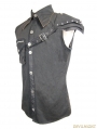 Black Gothic Punk Sleeveless Shirt for Men