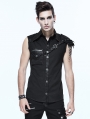 Black Gothic Punk Sleeveless Shirt for Men