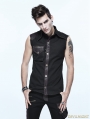 Black and Coffee Gothic Punk Sleeveless Shirt for Men