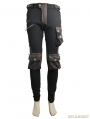 Black and Coffee Gothic Punk Pockets Pants for Men