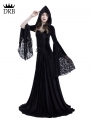 Black Gothic Medieval Vampire Hooded Dress Costume