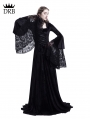 Black Gothic Medieval Vampire Hooded Dress Costume