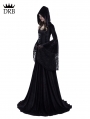 Black Gothic Medieval Vampire Hooded Dress Costume