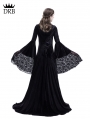 Black Gothic Medieval Vampire Hooded Dress Costume