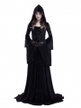 Black Gothic Medieval Vampire Hooded Dress Costume
