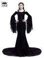 Black Romantic Off-the-Shoulder Gothic Medieval Two Pieces Dress