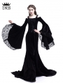 Black Romantic Off-the-Shoulder Gothic Medieval Two Pieces Dress