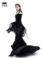 Black Romantic Off-the-Shoulder Gothic Medieval Two Pieces Dress