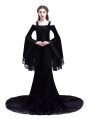 Black Romantic Off-the-Shoulder Gothic Medieval Two Pieces Dress