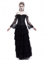 Black Lace Romantic Vintage Gothic Corset Long Prom Party Dress