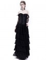 Black Lace Romantic Vintage Gothic Corset Long Prom Party Dress