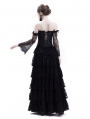 Black Lace Romantic Vintage Gothic Corset Long Prom Party Dress