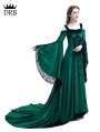 Green Off-the-Shoulder Renaissance Fairy Tale Medieval Dress