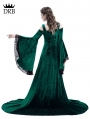 Green Off-the-Shoulder Renaissance Fairy Tale Medieval Dress